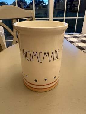 Rae Dunn Artisan Collection HOMEMADE Ceramic Patriotic Utensil Holder